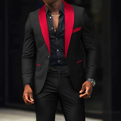 Men's 2-Piece Single Breasted Slim Fit Business Suit – Blazer & Pant Set