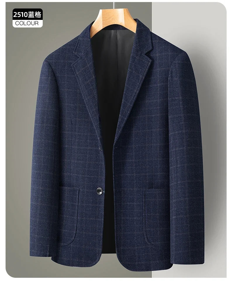 Men's Casual Loose Fit Blazer 13 Colors All-Season Plaid Suit Jacket for Men