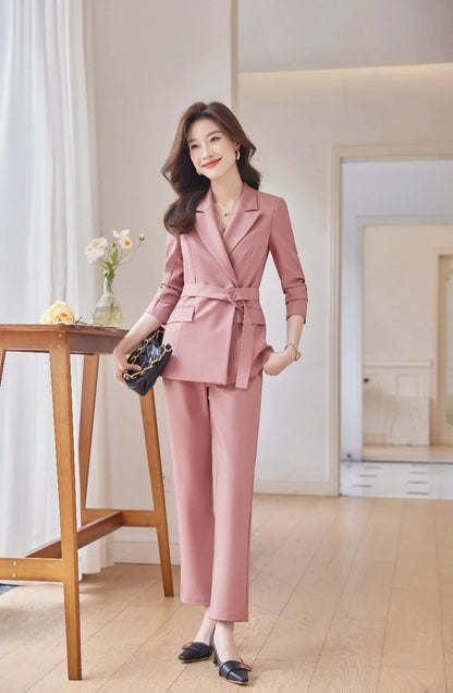 Professional Long-Sleeved Trouser Suits for Women, Fashionable Trousers, High Quality, Show, Elegant, New, Autumn and Winter
