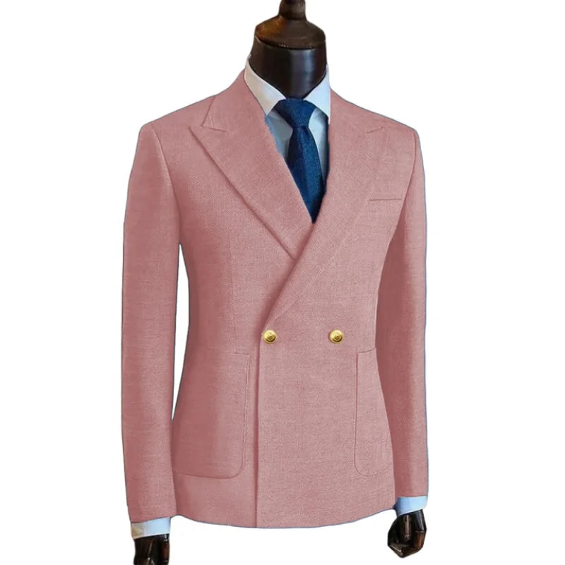 Customized Men's Suit Blazer Suit Pants Business Custom Suit Solid Color Metal Buckle Premium Men's Suit
