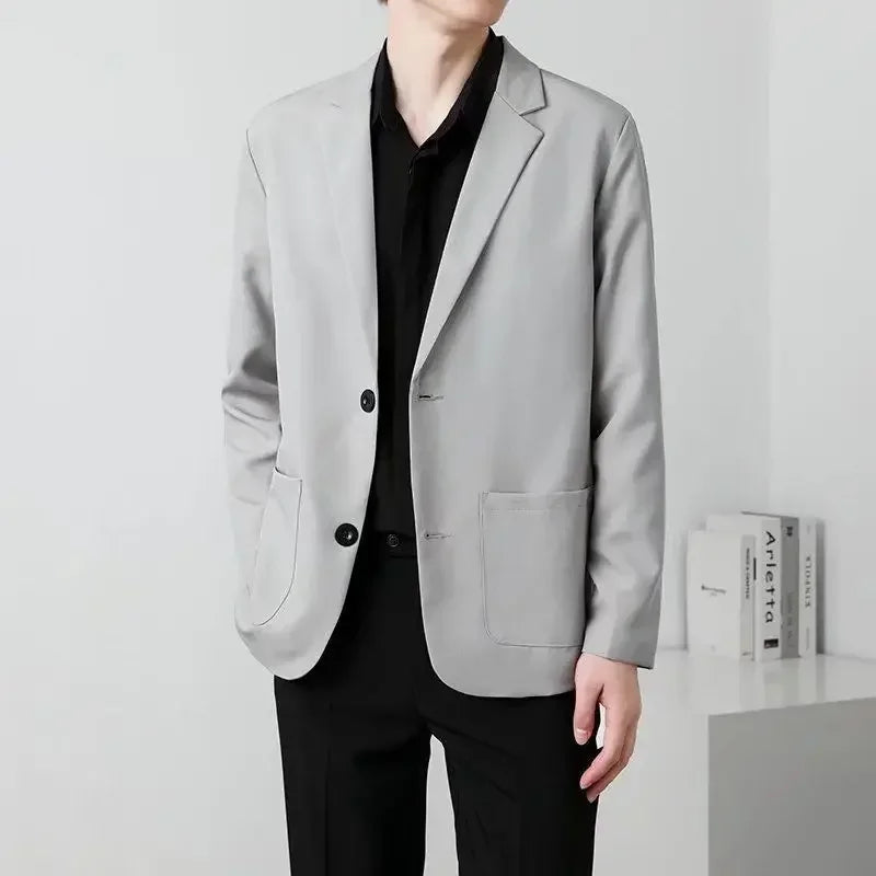 Men's Oversized Blazer Smart Casual Single Breasted Jacket for Business and Daily Wear