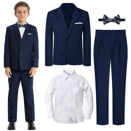 Boys Suits for Wedding Teenager Easter Tuxedo Kids Formal School Performance Photography Birthday Party Halloween Outfit Set