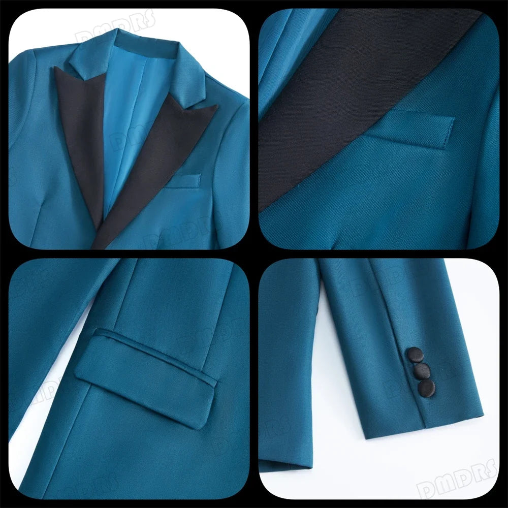Boys Formal 3-Piece Suit Set – Blazer, Vest & Pants | Kids Wedding & Party Tuxedo