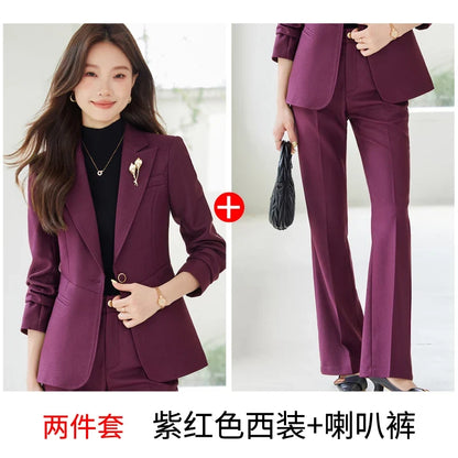 Professional women's exquisite two-piece trousers + suit jacket, elegant fashionable, new style for autumn winter 2025