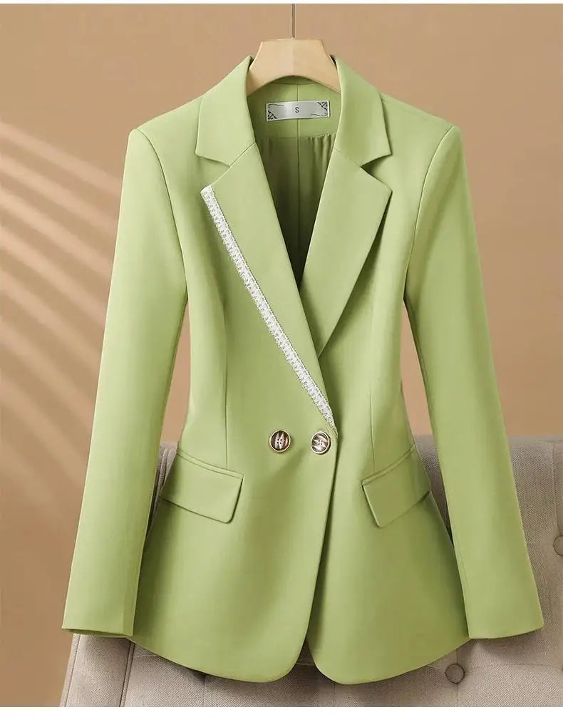 Spring 2025 Fashion Outerwears Blazer Mujer Woman New In Coats Casaco Feminino Double Breasted Office Lady Blazers Jackets Tops