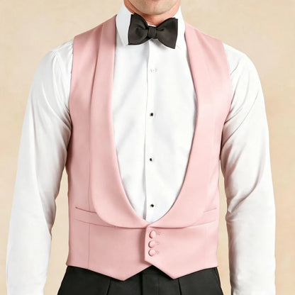 Men's Formal Vest Single Breasted Lapel Waistcoat for Weddings & Business