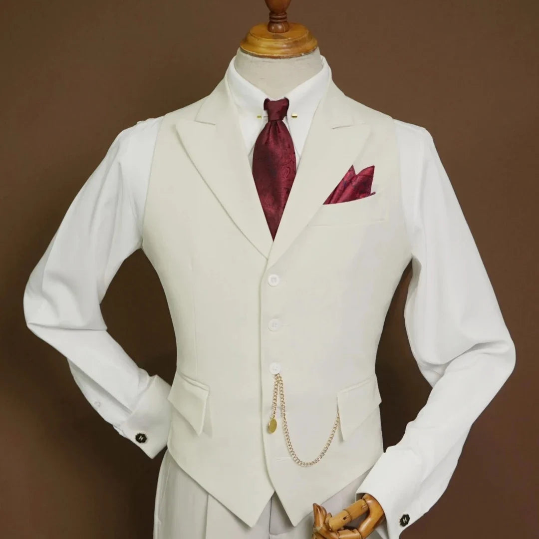 Men's Vest Single Breasted Lapel Waistcoat for Wedding, Business & Formal Occasions