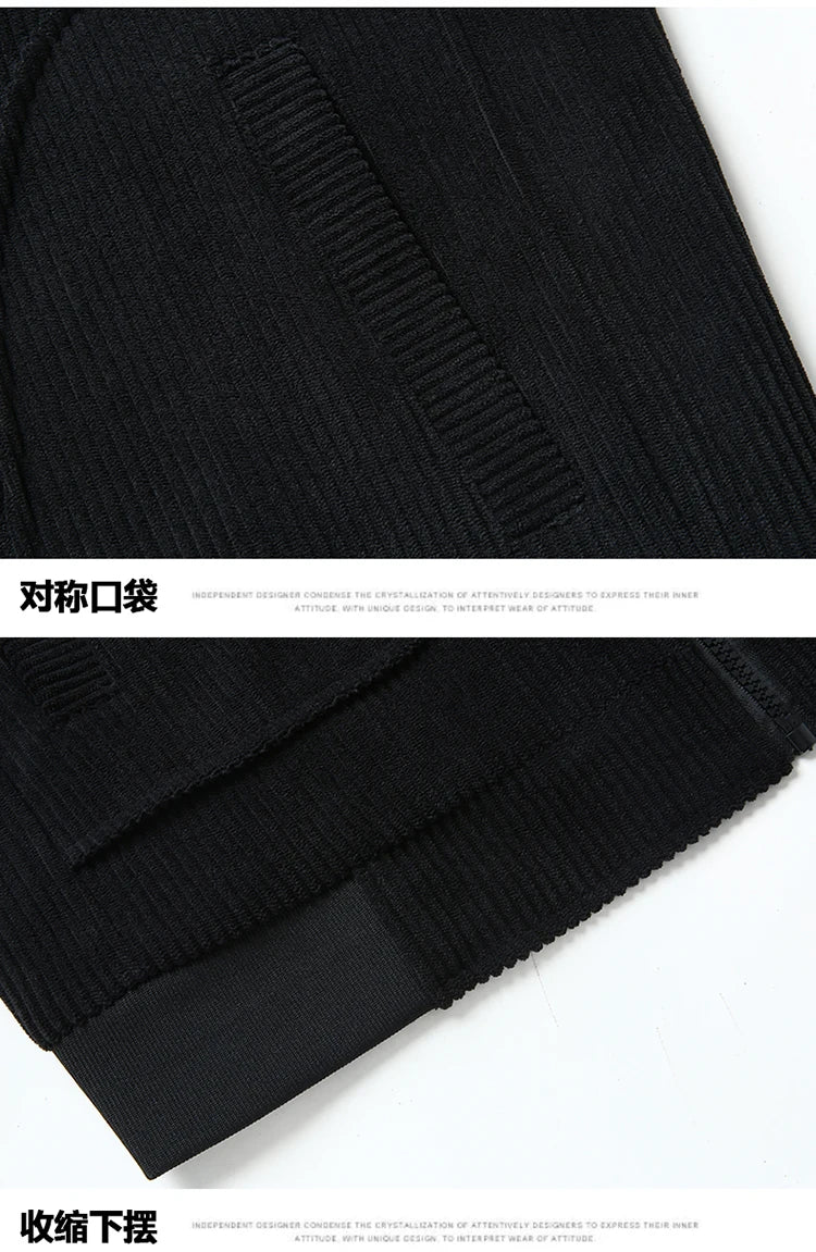 Men's High-Quality Corduroy Jacket Plus Size Lapel Thick Autumn Winter Warm Casual Gown for Older Generations