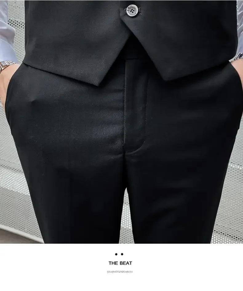 Men's Three-Piece Slim Fit Suit | Blazer, Waistcoat & Trousers for Formal and Business Occasions