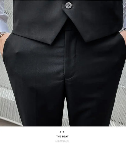 Men's Three-Piece Slim Fit Suit | Blazer, Waistcoat & Trousers for Formal and Business Occasions