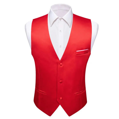 Men's Satin Vest Slim Fit Single-Breasted Waistcoat for Weddings and Formal Occasions