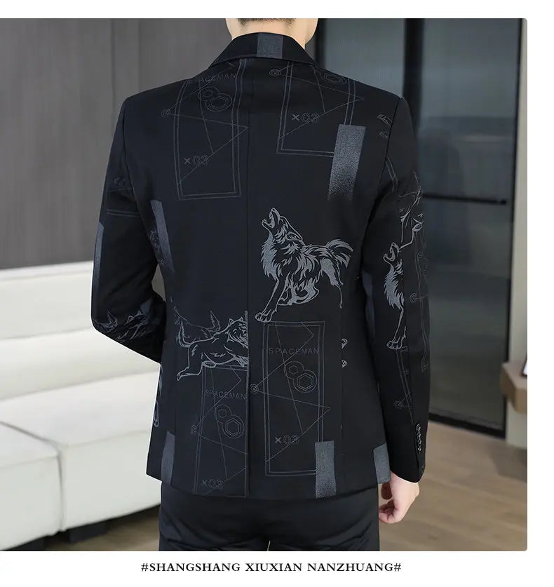 Blazer Autumn and Winter Men's Fashion Business Outdoor Travel Checkered Wedding Youth Slimming Casual High Formal Wear Blazer