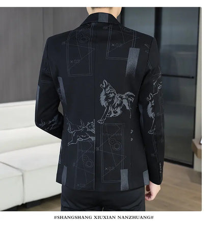 Blazer Autumn and Winter Men's Fashion Business Outdoor Travel Checkered Wedding Youth Slimming Casual High Formal Wear Blazer