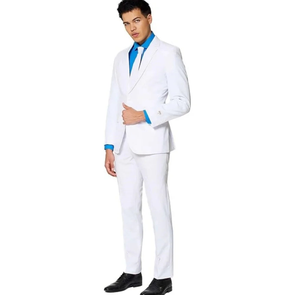 2 Pieces Business Costumes Smoking Jacket Pants Two Buttons Party Tuxedo Dress Single Breasted Men Suits For Wedding Groom
