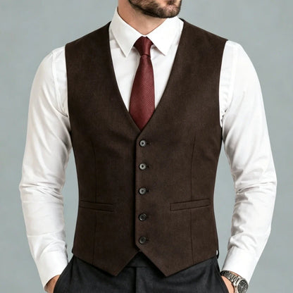 Men Suit Vest – Single Breasted Formal Waistcoat for Men