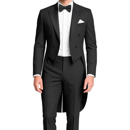 Costume queue de pie homme, costumes homme 2 pièces, pantalon blazer slim, veste queue de pie à un bouton pour bals, concerts, mariages