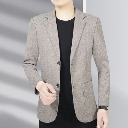 Blazer Men's Business Gentleman Wedding Fashionable Solid Color Best Man, Slimming and Casual Middle-aged and Elderly Blazer