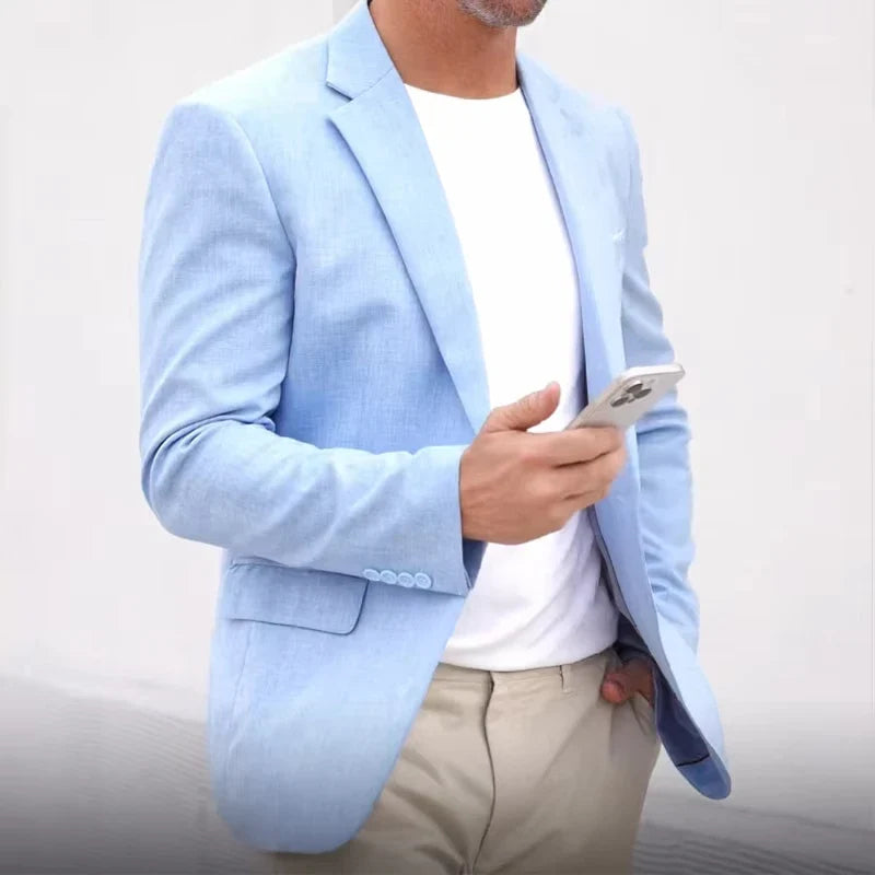 Men's Jacket Men's Summer Casual Suit Blazer Single Button Suit Jacket for Weddings Daily Office Outdoor Occasions
