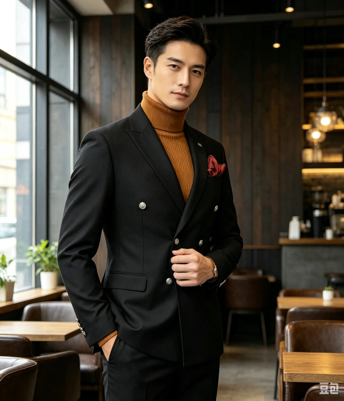 Formal Wedding Men Suit Jacket Slim Fit Peak Lapel Double Breasted Blazer Business One Coat Work Office Jacket for Party Prom