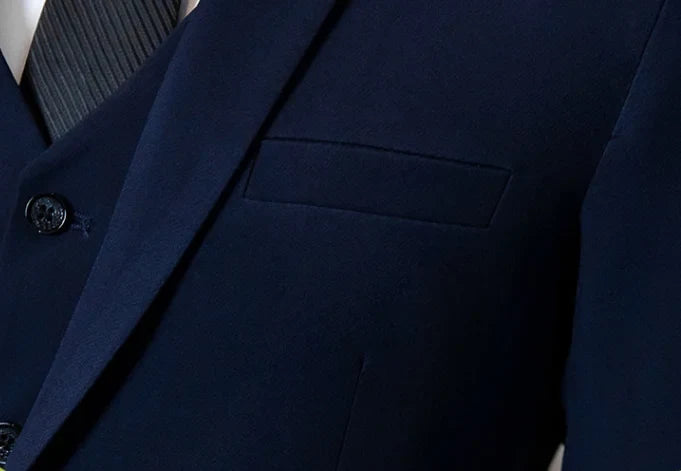 Men's Three-Piece Suit Set Fashion Business Career Waistcoat Trousers Wedding Dress Groom Best Man Decoration Body