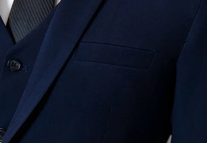 Men's Three-Piece Suit Set Fashion Business Career Waistcoat Trousers Wedding Dress Groom Best Man Decoration Body