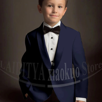 Chic Suits for Boy Cute Shawl Lapel One Button Blazer with Pants Party Costume Wedding Tuxedos 2 Piece Fashion Kids Clothes
