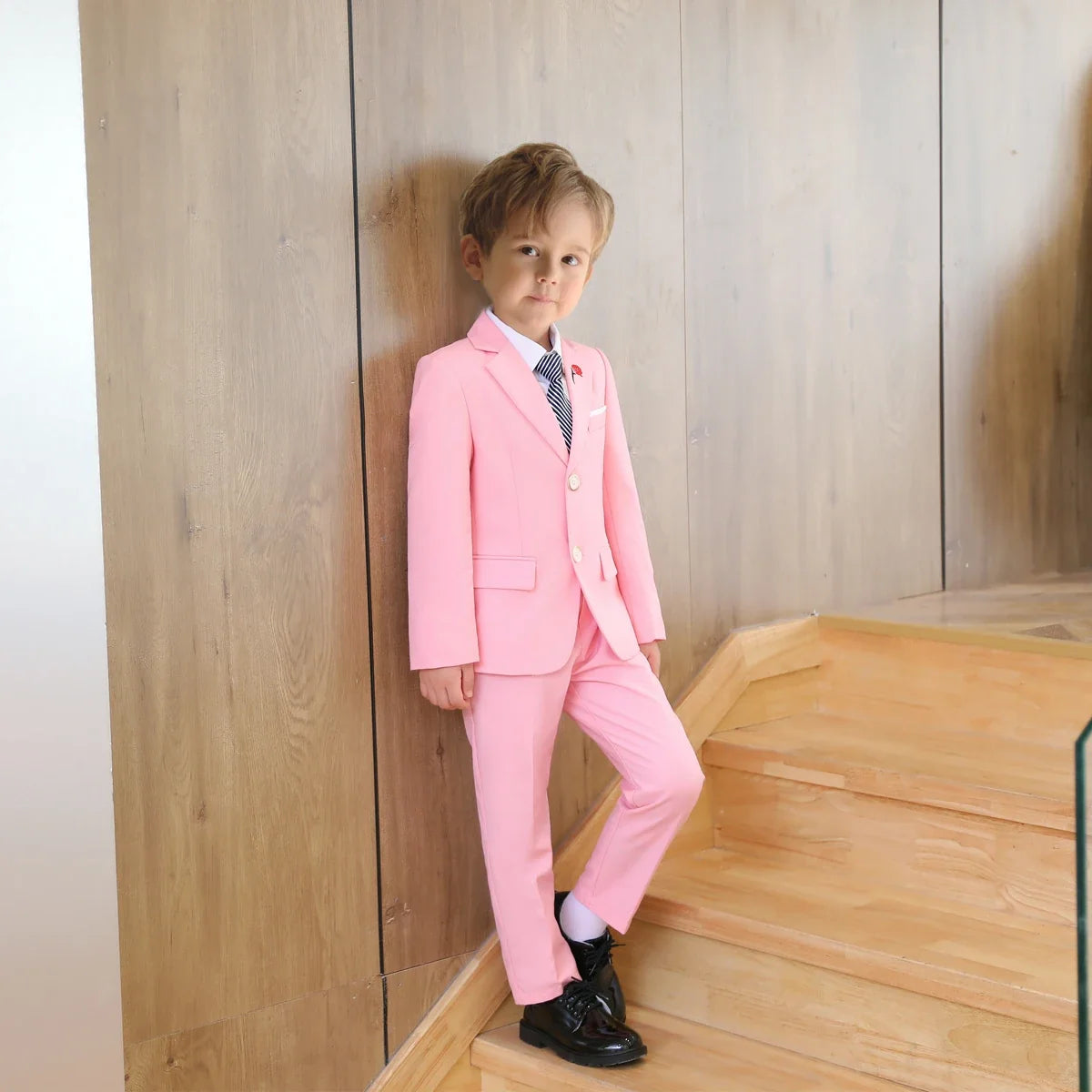3-Piece Boys Suit Set | Solid Formal Tuxedo for Kids | Wedding & Party Suit Ages 2–14