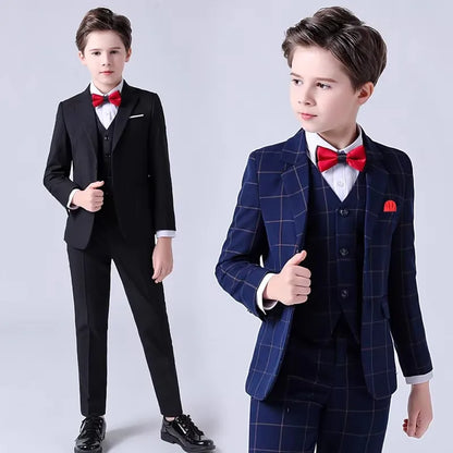 School Kids Piano Host Performance Suit Set Flower Boys Wedding Dress Spring Children's Birthday Party Photography Costume