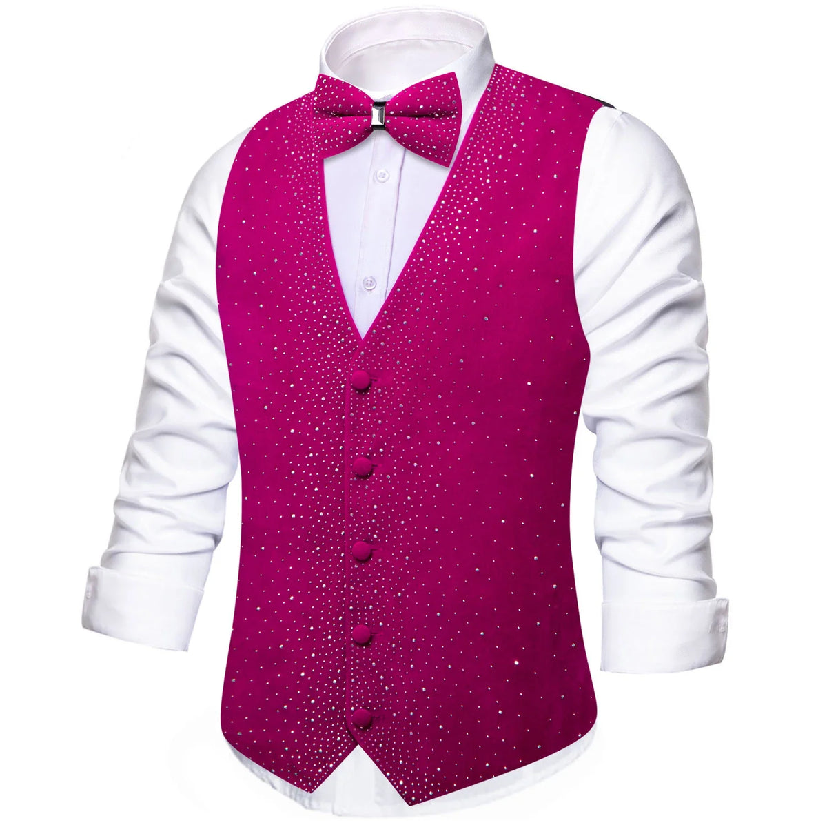 Men's Glitter Vest with Matching Bow Tie – Sparkly Sequin Style for Parties, Proms & Festive Events