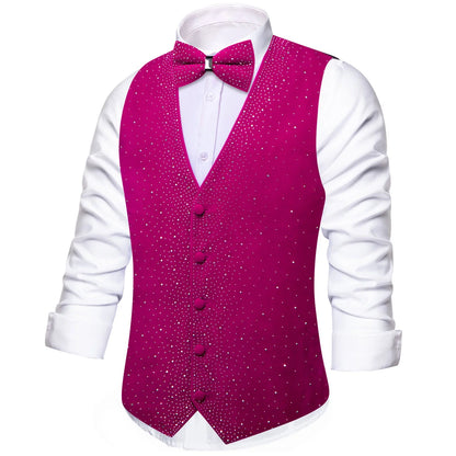 Men's Glitter Vest with Matching Bow Tie – Sparkly Sequin Style for Parties, Proms & Festive Events