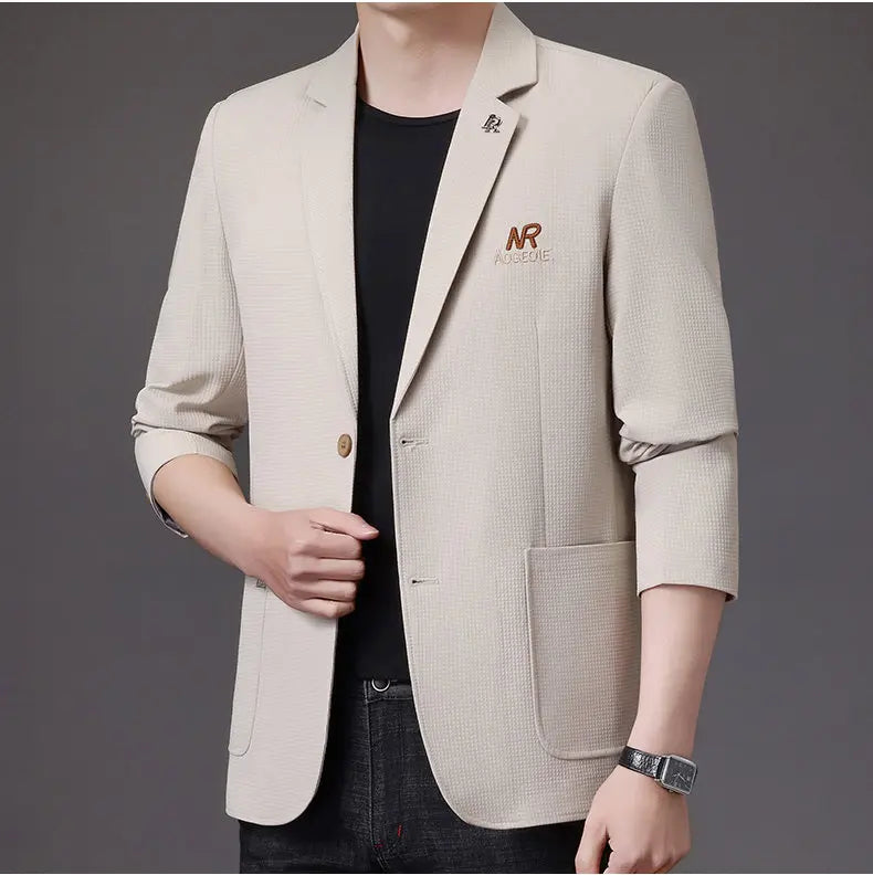 Blazer Men's Fashion Business Outdoor Travel Youth Campus Wedding Versatile Host Shaping Casual Korean Style Thin Style Blazer