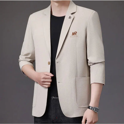 Blazer Men's Fashion Business Outdoor Travel Youth Campus Wedding Versatile Host Shaping Casual Korean Style Thin Style Blazer