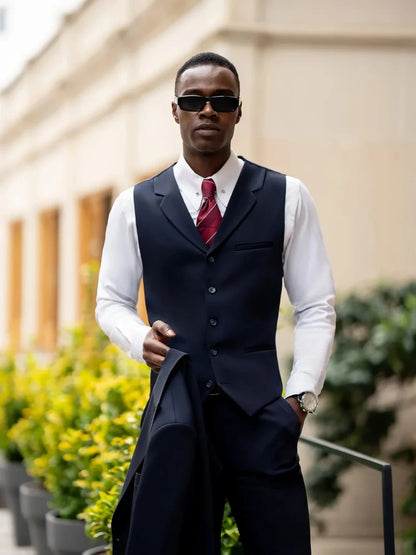 Spring Autumn Daily Office Suit Set 3 Pieces Blazer Vest Pants For Men Fashionable Comfortable Men's Suits Engagement Party Wear