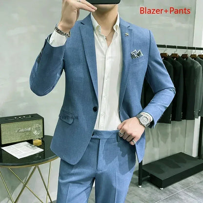 Men's Slim Fit Wedding Suit – Blazer & Pants Set