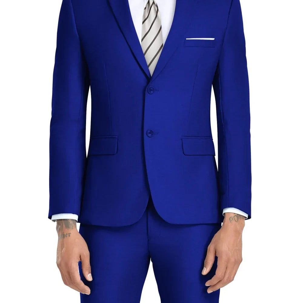 Luxury Formal Casual Men's Suits Formal Business Wedding Groomsmen Smoking Single Breasted Jacket Pants Set