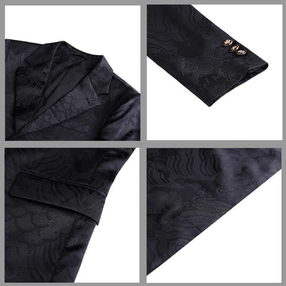Luxury Jacquard Casual Suit Jacket for Men Autumn Korean Fashion Business Social Blazers Handsome Office Wedding Dress Jacket