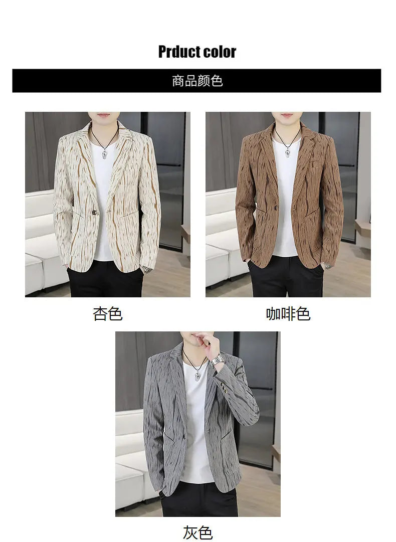 Blazer Men's Fashion Outdoor Travel Gentleman Wedding Slimming Business Versatile Trendy Casual Korean-style Formal Wear Blazer