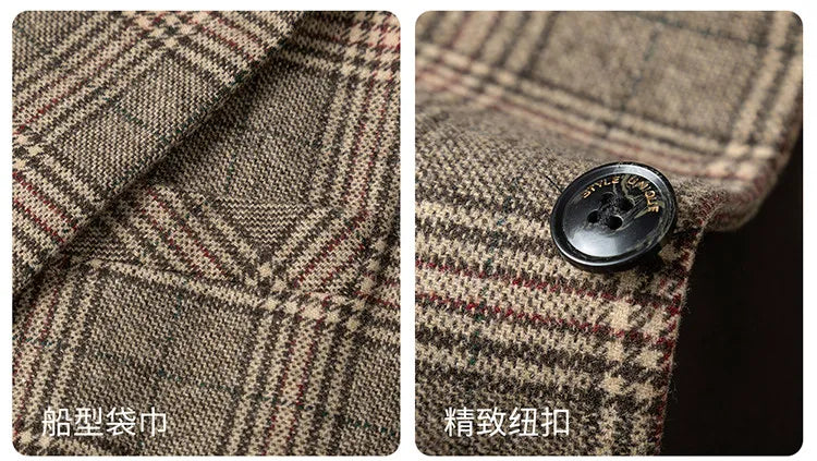 High Qualitys 50% Woolen Men's Suit Jacket Autumn Winter Thicken Warm Business Slim Fit Casual Wedding Groom Coats Tailcoat