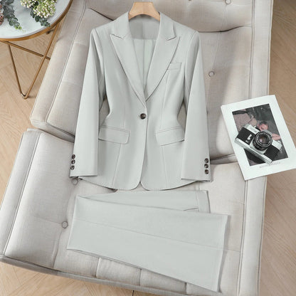 Korean Style Fashion Blazer Trousers Suit Women 2026 Autumn Long Sleeve Jacket and Pants 2 Piece Matching Set Outfit Pink