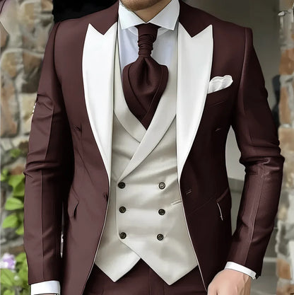 Costume de mariage pour homme à revers pointu de haute qualité coupe slim Vestes Col pointu croisé Carnavals hommes Le dernier