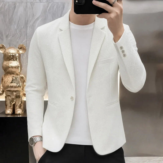 Men's Slim Fit Fashionable Hair Stylist Little Blazer Autumn 2026 New Arrival Trendy Small Jacket for Younger Men