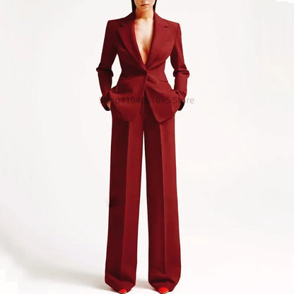 Women's Suit Party Wedding Fashion Style 2pcs Slim Fit Prom Blazer Pants Outfit Dress Evening Dresses for Prom Lady Clothes