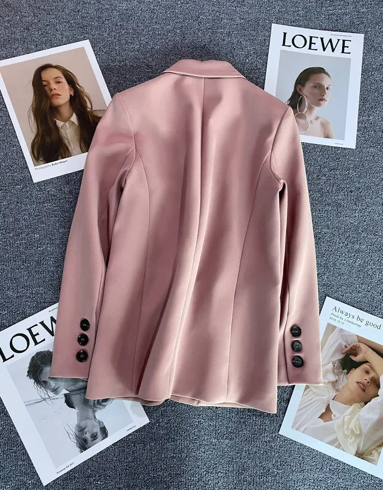 Elegant Office Lady Blazers for Women 2025 Fashion Long Sleeve Single Button Blazer Coats Female Top Suit Jackets Outerwears
