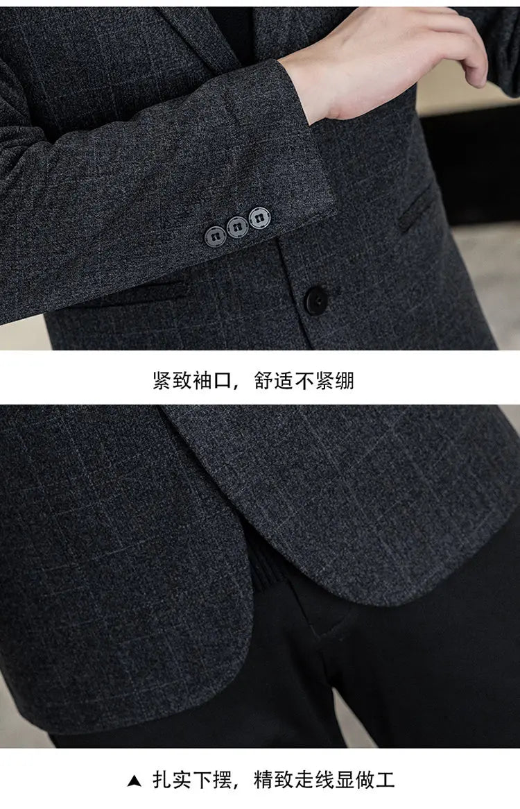 Autumn and Winter New Men's Suits, Two-Button Single-Breasted Jackets, Men's Casual Business Wear, Formal Wear, and Men's Suits