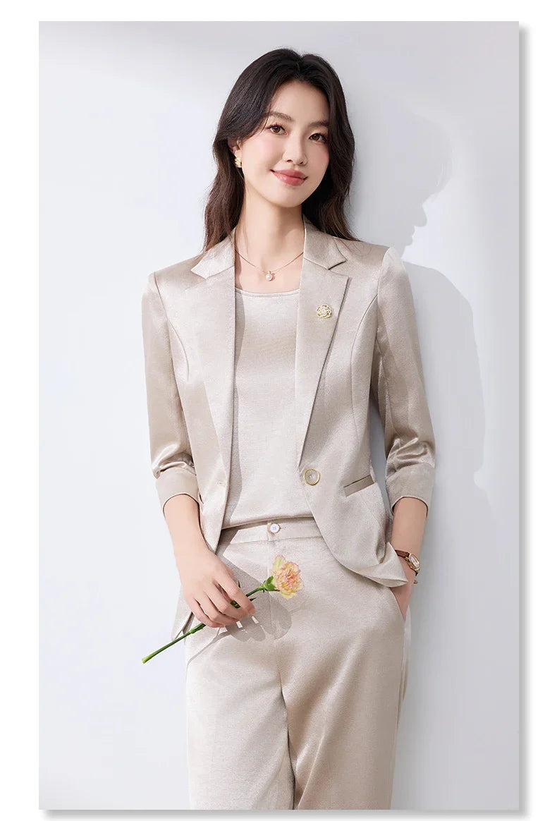 2026 Fashionable Women's Suit Set Slim Elegant Stylish Spring Summer New Arrival Pants Plus Tailored Suit Ensemble