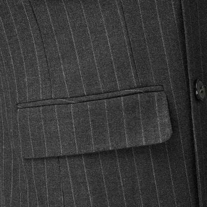 Men's Suit Double-Breasted Slim Fit Striped Two-Piece Set for Wedding & Business