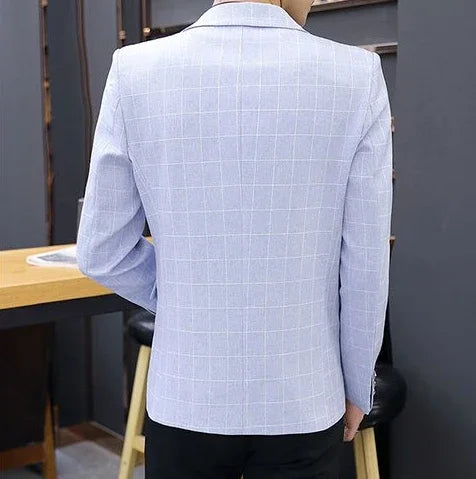 Party Linen Gray Men's Suit Jackets Single Breasted Coat Male Blazer Summer New in Simple Clothing Fashion 2025 Casual Classic