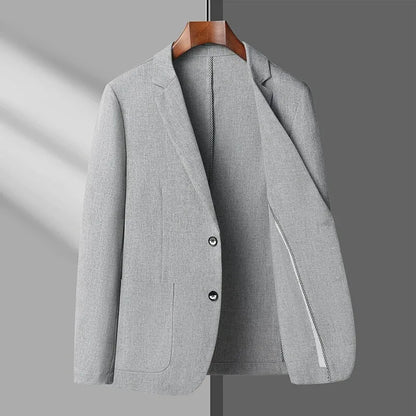 KIDWHXR Coat Man Thin Single-breasted Pocket Business Casual Men Blazer Sun Protection Breathable Versatile Male Suit Outerwear