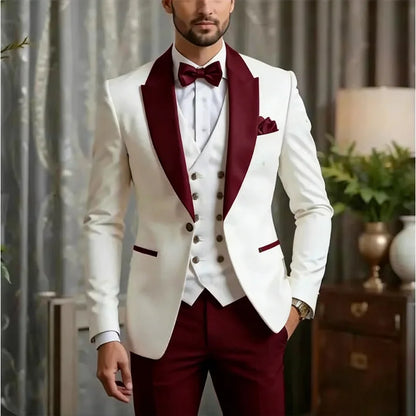 2026 Jacket + Vest + Pant New Arrival Slim Fit Blazers Groom Men Suits For Men Boutique Fashion Wedding