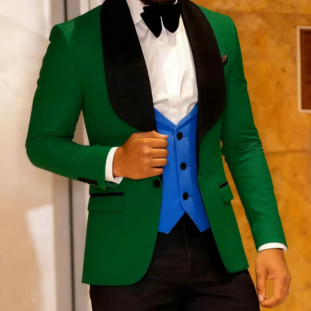 Men's Three-Piece Suit Floral Slim Fit including Jacket Vest And Pants with Paisley Pattern Suitable for Formal Occasions